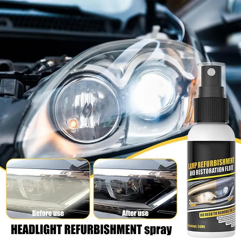 

50ml Headlight Restoration Spray Auto Headlight Scratch Remover Repair Fluid Long Lasting Car Scratch Remover Renovationt Spray