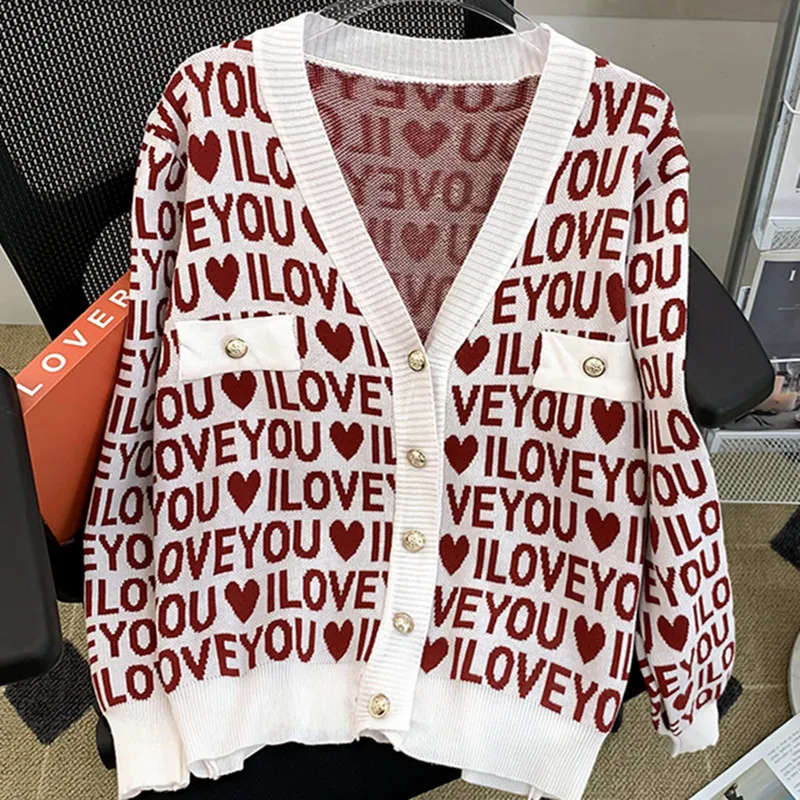 

Женский трикотажный кардиган с V-образным вырезом и длинным рукавом