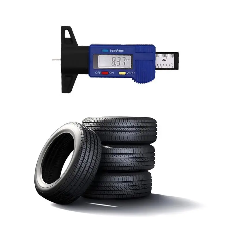 Digital Car Tyre Thickness Gauges Depth Meter for Safe Auto Tyre Tread Monitoring Tyre Wear Detection Measure Caliper Instrument