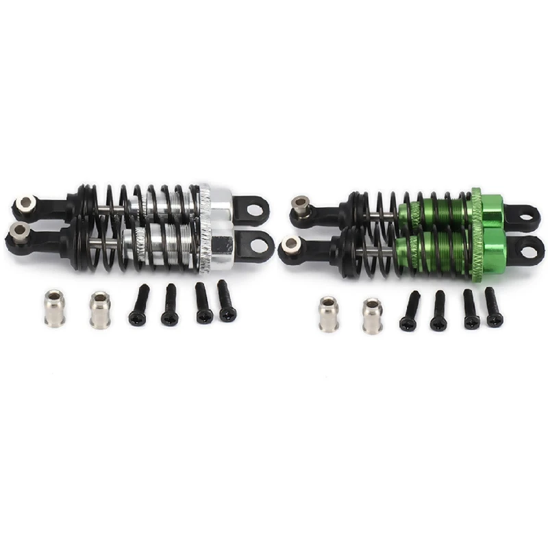 

2 Set Oil Adjustable 65Mm Shock Absorber Damper For Car 1/18 Wltoys A959 A969 A979 K929 Hpi Hsp Traxxas, Silver & Green