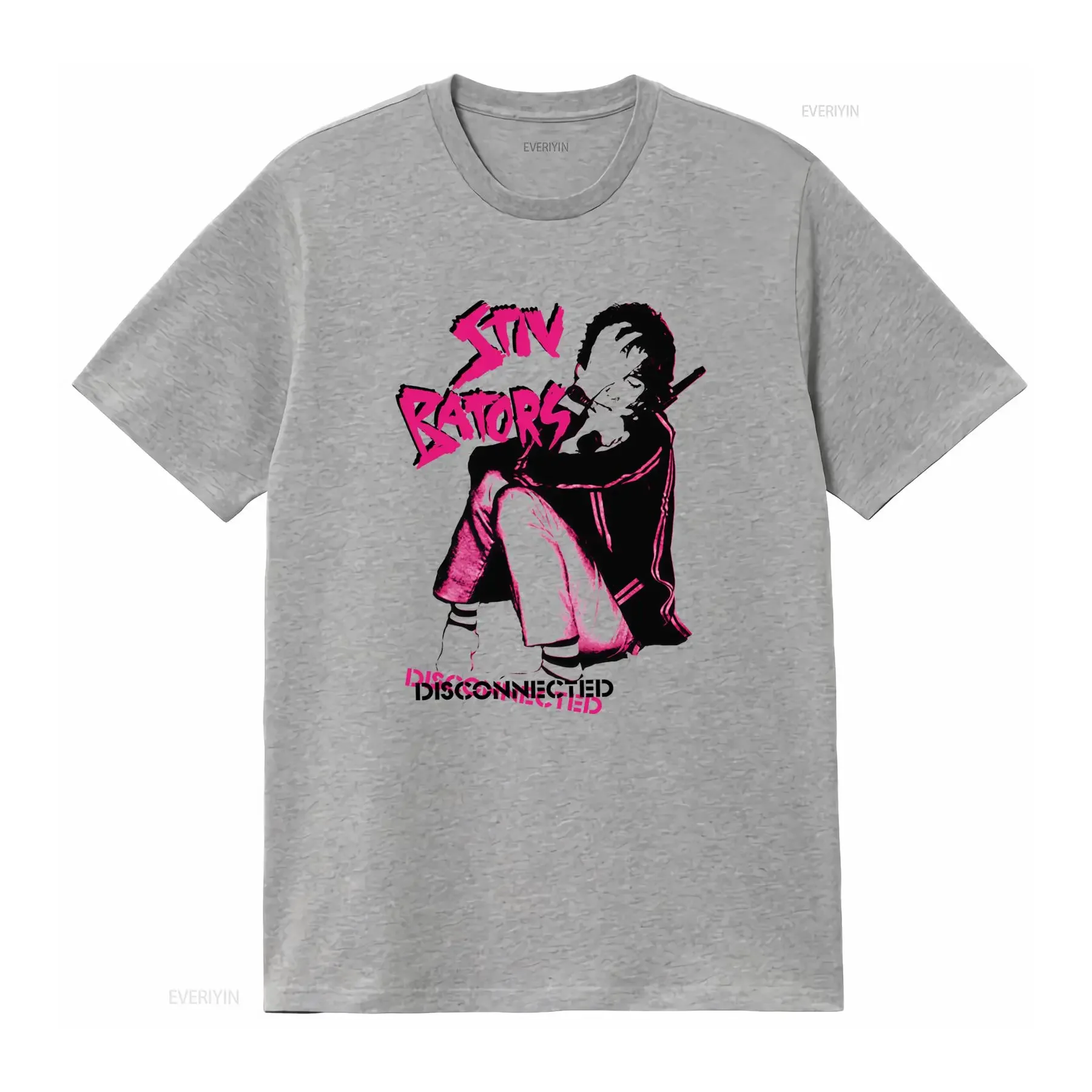 Фото Футболка STIV BATORS в стиле панк-рок с винтажным принтом, повседневная, эластичная, универсальная, для уличной моды №3