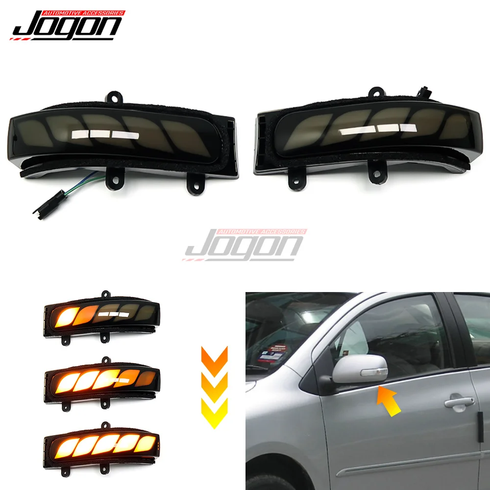 Luz LED de espejo lateral para coche, lámpara de señal de giro dinámica para Toyota Belta XP90 2007-2012 Yaris XP90 Vitz 2006 2007 2008 2009 -2011, 2 piezas