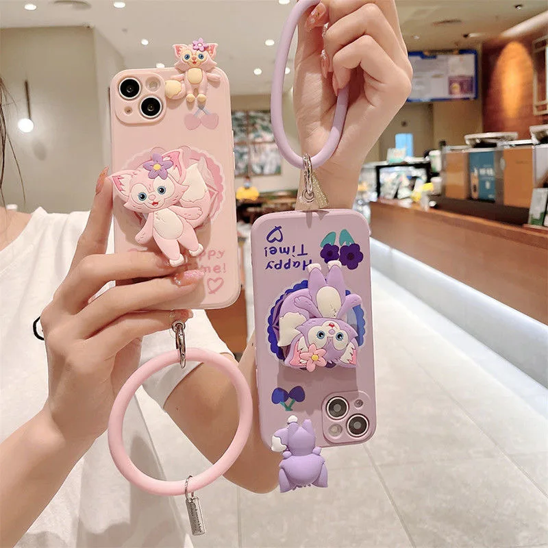 

Disney Creative LinaBell StellaLou 3D Bracelet Phone Cases For iPhone 14 13 12 11 Pro Max Mini XR X XS MAX Plus Anti-fall Cover