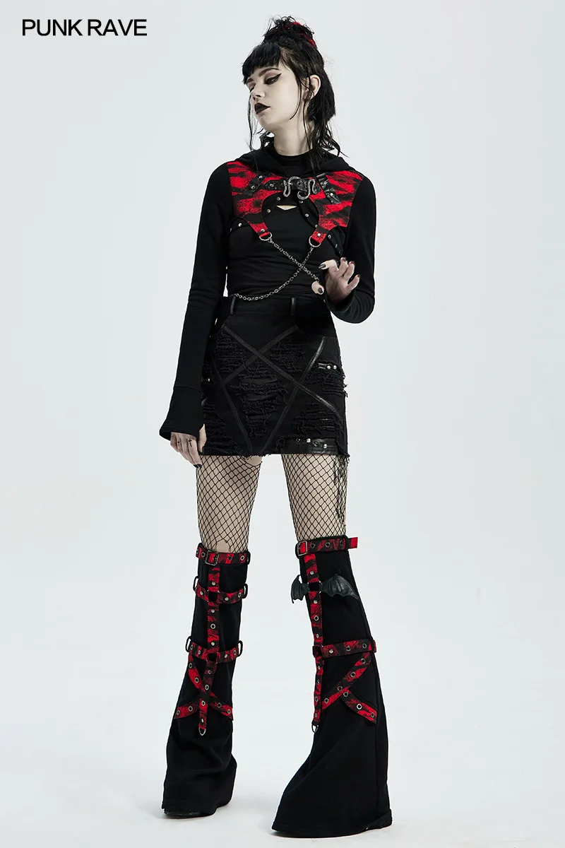 

Punk Pu Leather Collage Slim Fashion Sexy Girl PUNK RAVE Women's Gothic PU Leather Decadent Skirt Mini Skirt