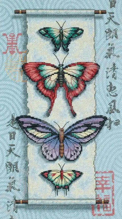 

dim 35193 happy butterfly 29-46 Cross Stitch Kit Packages Counted Cross-Stitching Kits New Pattern Cross stich unPainting Set