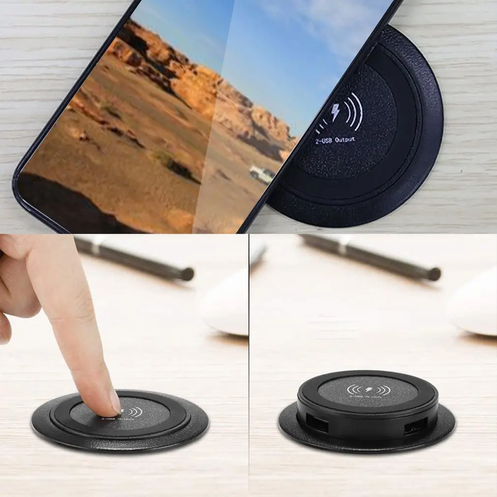

Built in Desktop Wireless Charger Desktop Furniture Embedded Qi Fast Wireless Charger Charging For iphone/samsung galaxy/huawei