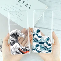 for oppo realme c35 c31 kanagawa big wave clear phone case for realme 9pro plus 9i 8i gt neo3 2pro q3s soft silicone cover