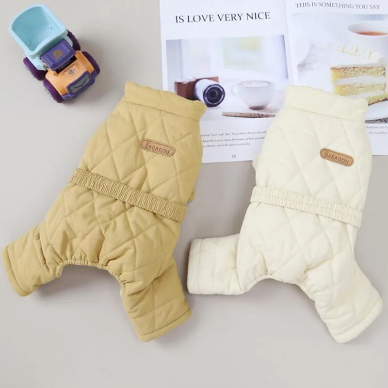 

Blank Pet Clothes Winter Dog Jumpsuit Romper Pets Four-Legged Jacket For Small Medium Dogs Chiwawa Puppy Cat Overalls Tracksuit