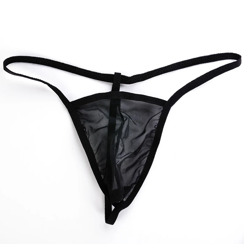 

Men Thongs Erotic Mesh See-through Gay Panties Mini Bulge Pouch Ultra-Thin Exotic G-String Breathable Underpant Briefs Bikini