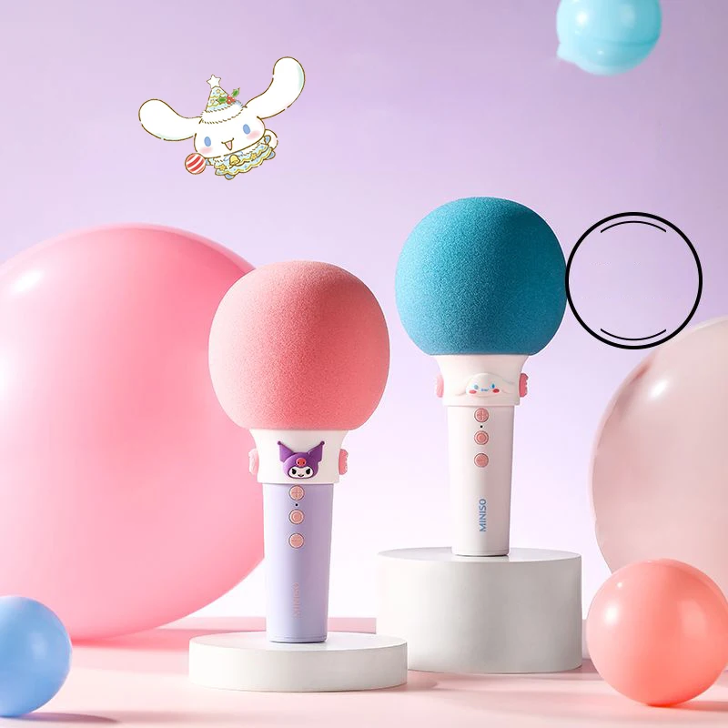 

Sanrio Cinnamoroll Kuromi Microphones Integrated Bluetooth Speaker New Kawaii Handheld Karaoke Intelligent Singing Machine Gifts