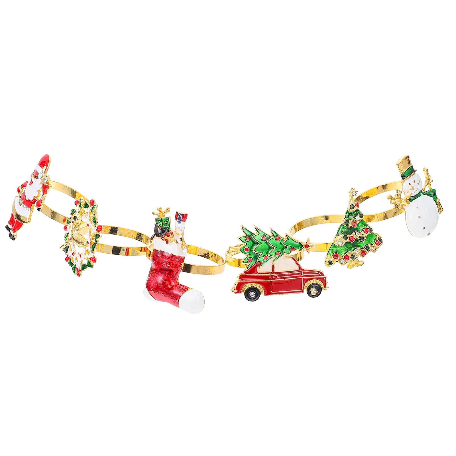 

6 Pcs Banquet Table Dinner Decor Xmas Dining Decors Napkin Holders Party Alloy Restaurant Christmas Accessories