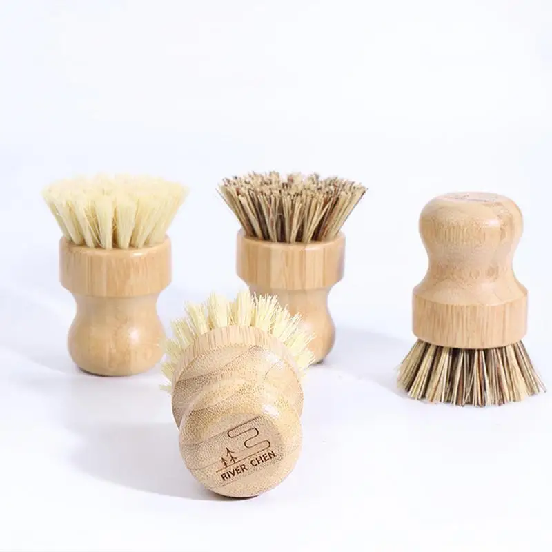 Щетки из натурального бамбука для мытья посуды деревянная фотощетка чугунных