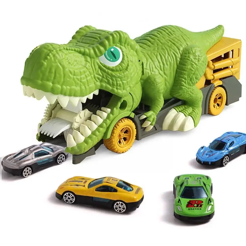 

Creative Dinosaur Toy Play Vehicle For Boy Car Carrier Truck Children Montessori Gift Kid Racing Track With Children Mini C Z5C3