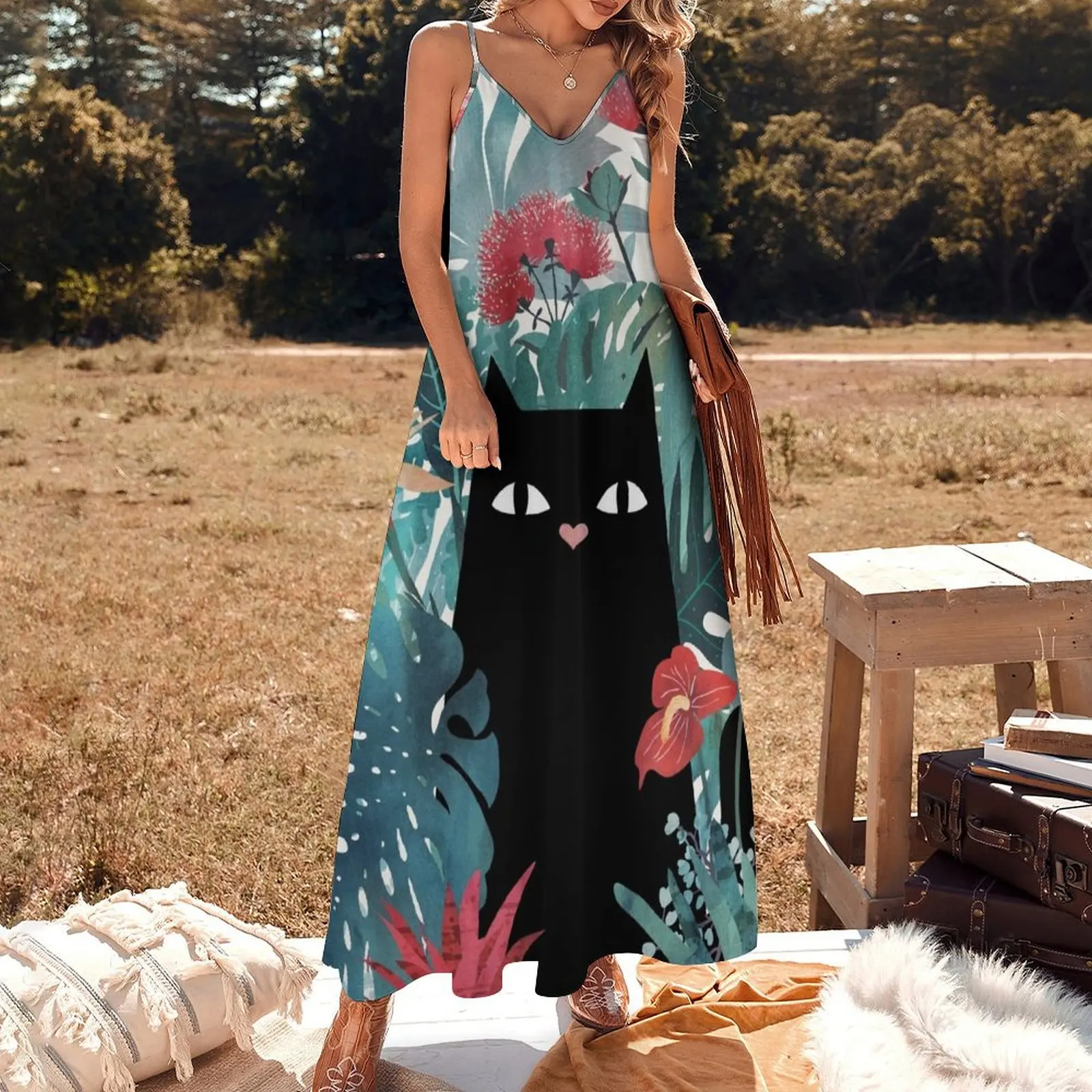 Длинное платье Popoki без рукавов церемониальные платья пляжные летняя одежда