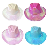cowgirl hats women bachelorette party birthday party hats for adults cowgirl holographic party disco dress up