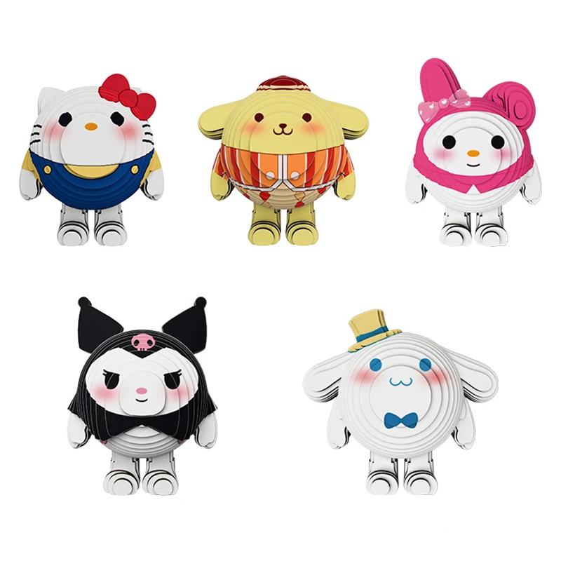 

Cute Hello Kitty Kuromi Cinnamoroll Sanrio Anime Figure Hand operated Puzzle 3D Anime paper Puzzle Kids Toys Holiday Gifts