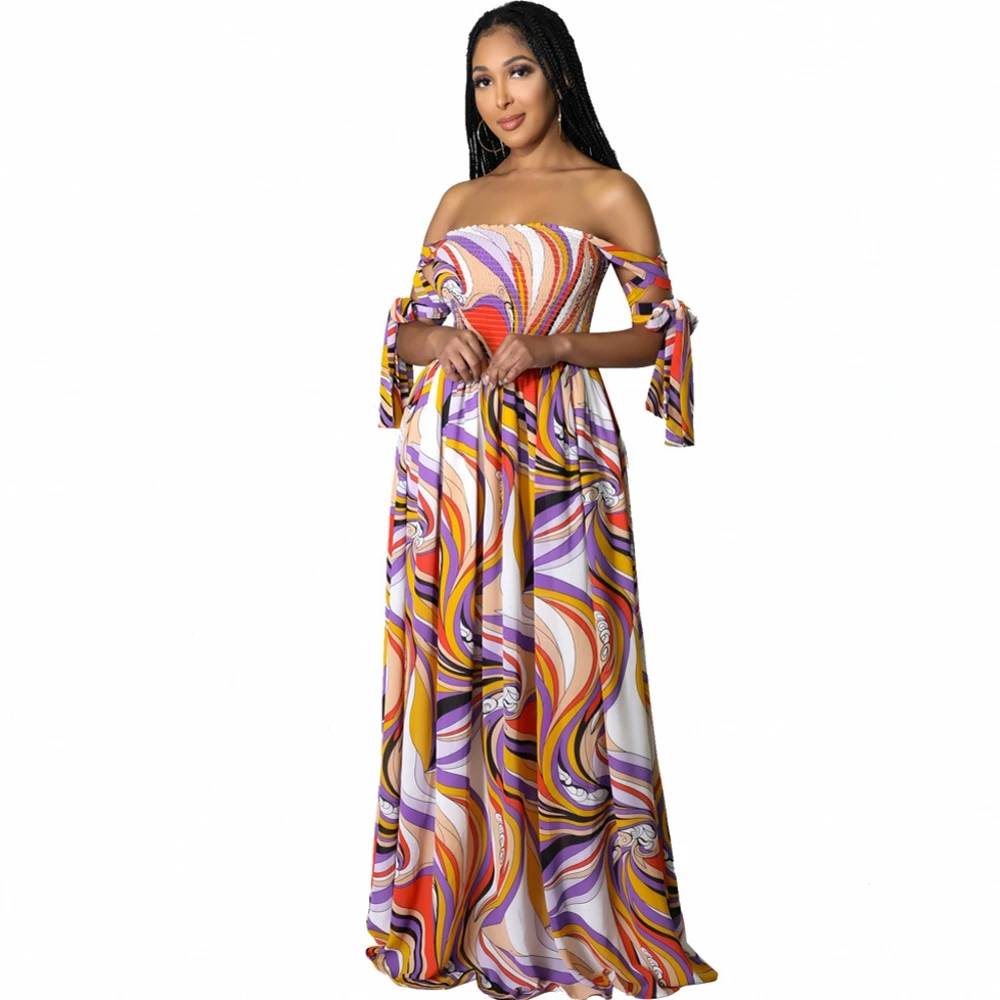 

African Dresses For Women Elegant Dashiki Summer Autumn Maxi Dress Ladies Traditional Africa Clothing Fairy Long Dreaes