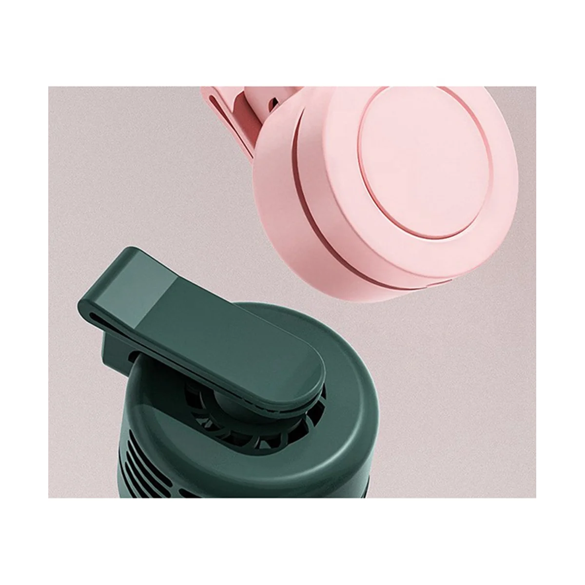 

Mini Novelty Neck Clip Fan Air Cooling USB Personal Fan for Outdoor 3 Speeds Desktop Fan 360 Adjustable Wind,Green