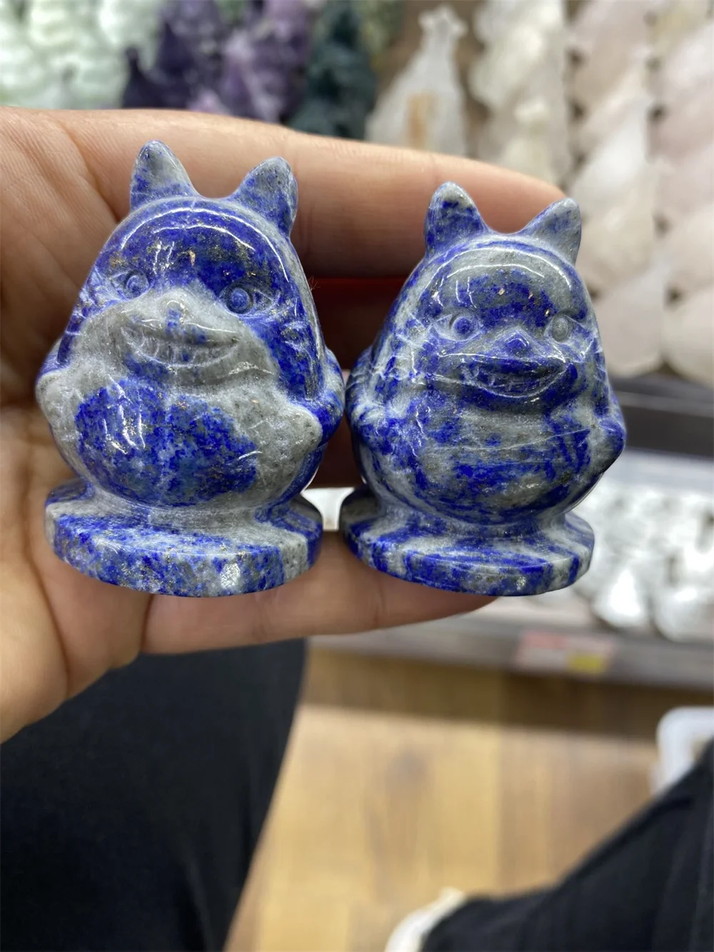 

​1pc Natural Hand-Made Carving Lapis Lazuli Chinchillo Reiki Healing Crystals Craft Carved Statue For Home Decoration