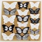 18 шт., 3D наклейки в виде бабочек, черные и белые художественные настенные наклейки, украшение для дома, декор для комнаты, около 6 см, бабочка на стену