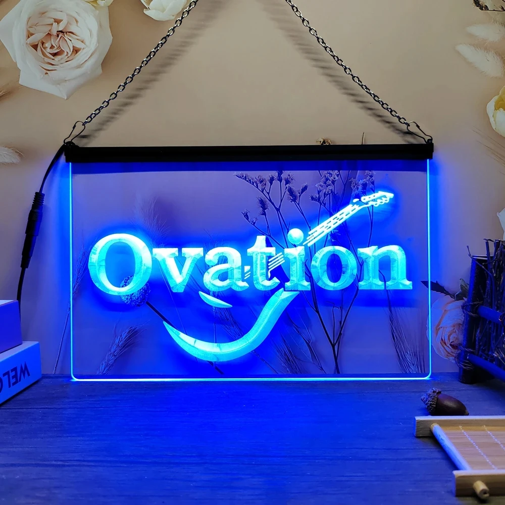 Гитары Ovation акустическая музыка светодиодная неоновая вывеска-3D настенное