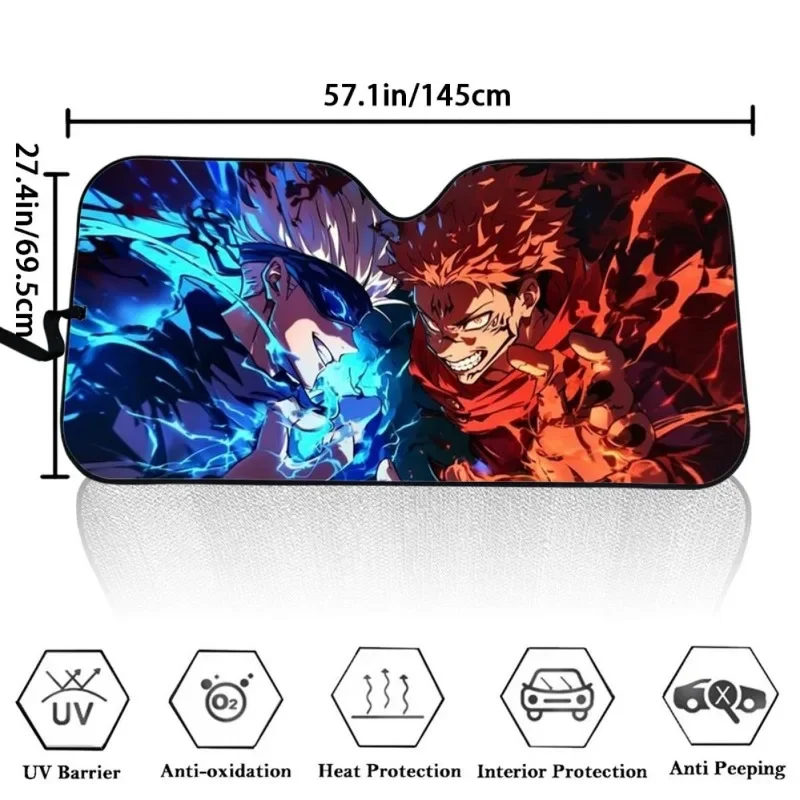 Jujutsu Kaisen Satoru солнцезащитные козырьки на лобовое стекло автомобиля аниме Itadori