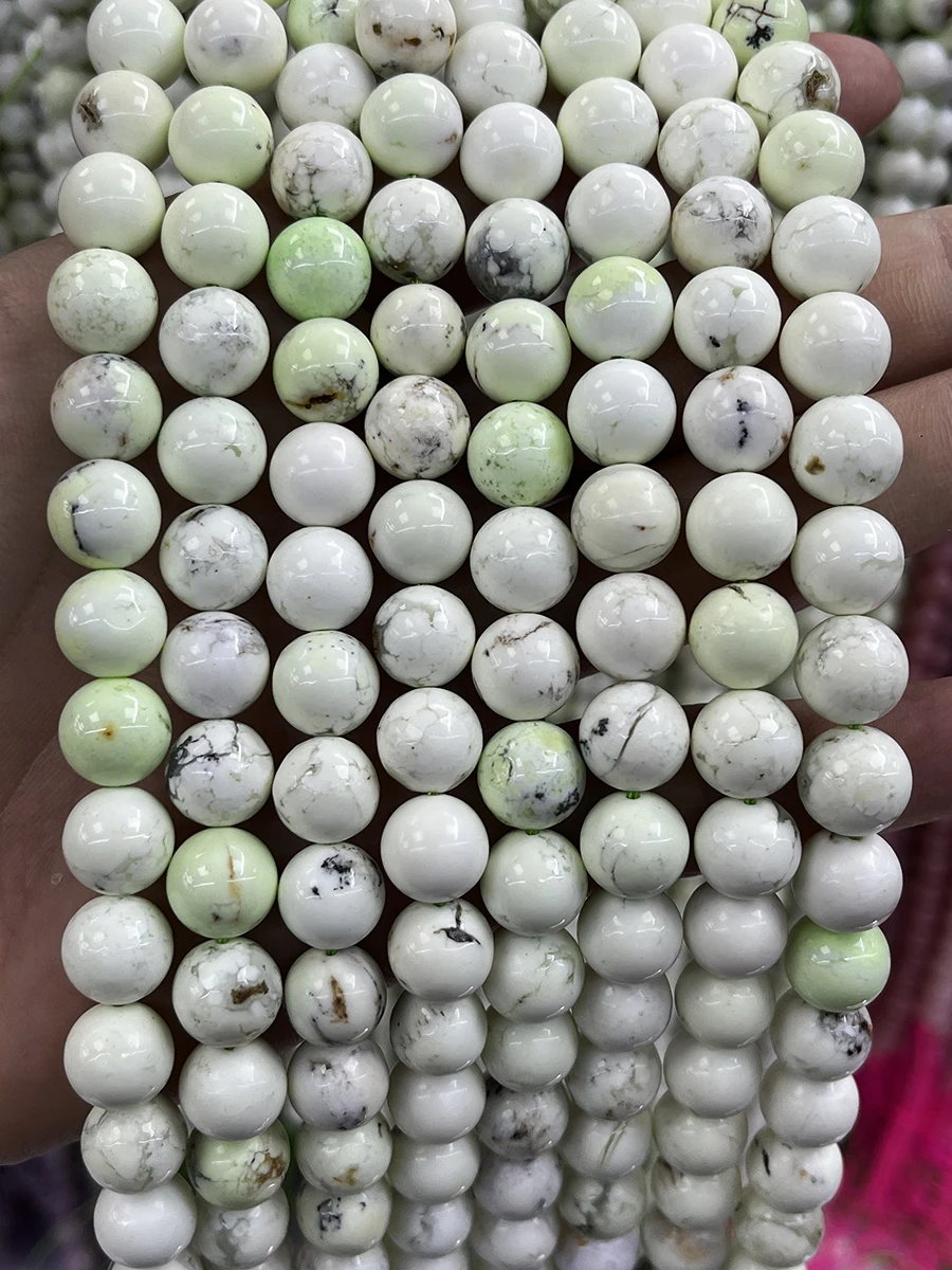 

Natural Stone Lemon Turquoise Crystal Quartz For Jewelry Making Round Spacer Beads Diy Bracelets Necklace Accessories 15"6-10mm