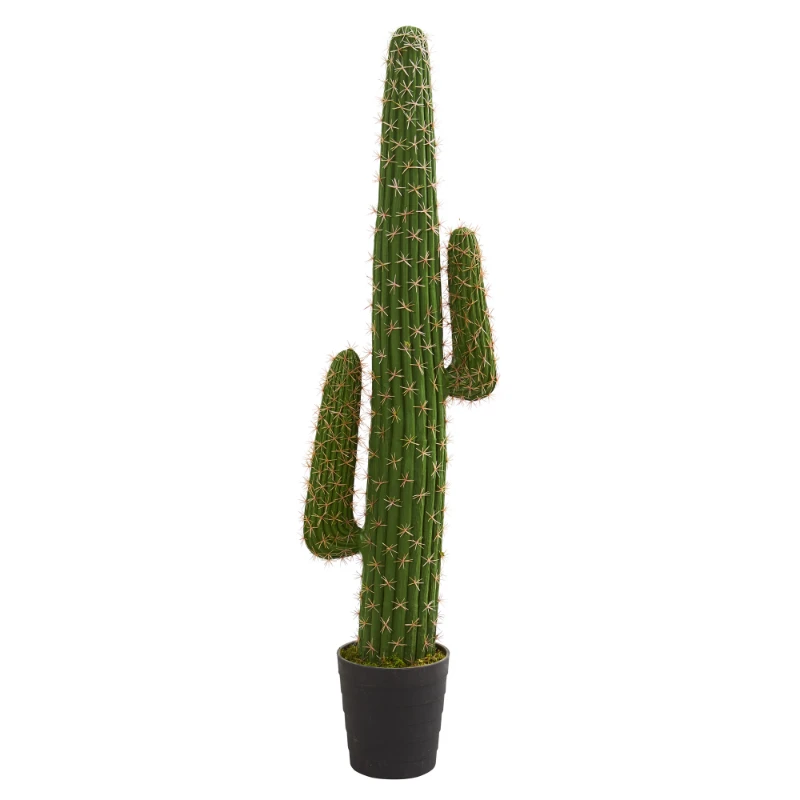 

4.5' Plastic Cactus Artificial Plant, Green