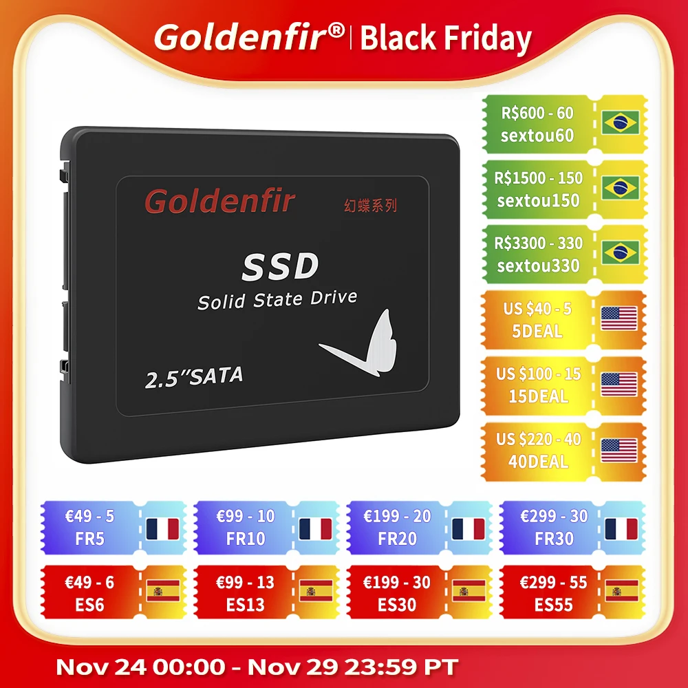  Жесткий диск Goldenfir SSD 120 ГБ, 128 Мб, 240 ГБ, 256 ГБ, hd 1 ТБ, 512 ГБ, 500 Гб, 480 ГБ, твердотельный жесткий диск 2,5 для ноутбука