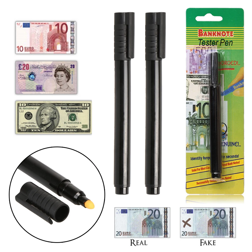 2pcs Money Checker Tester Pen Portable Mini Currency Detector Pen Lightweight Banknotes Tester Pen Graffiti for US Dollar Bill images - 6