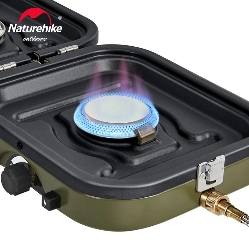 

Naturehike Double Fire Folding Gas Furnace Outdoor Portable Gas Stove Camping Equipment Double Burner Electronic Ignition Cooker