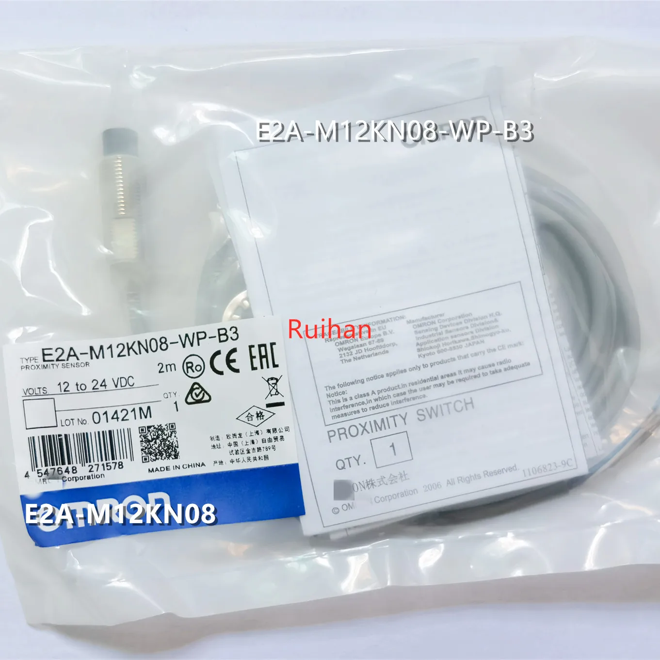 

Original new 100% proximity switch E2A-M12KM08-WP-C1 E2A-M12KN08-WP-C3 E2A-M12KN08-WP-B3 inductive sensor