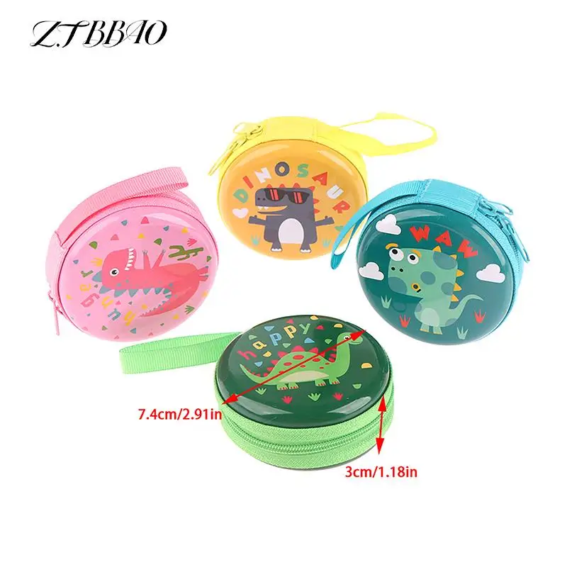 

Милые круглые Кошельки для монет с динозавром, 1 шт., кошелек для мелочи на молнии, кошелек с милым рисунком для мальчиков, чехол для хранения