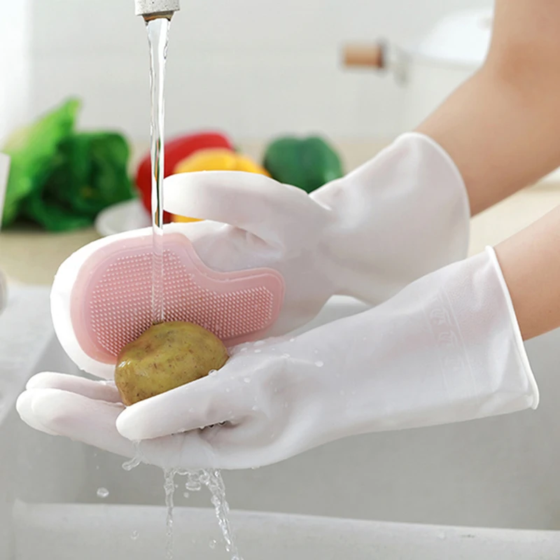 

Housework Cleaning Gloves Laundry Waterproof Plastic Household Cleaning Non-Slip Durable Kitchen Dishes And Dishes New