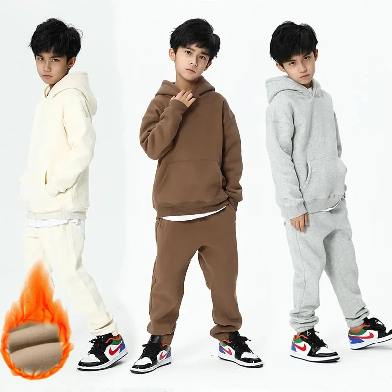 Комплект одежды для маленьких мальчиков зимний плотный флисовый Теплый