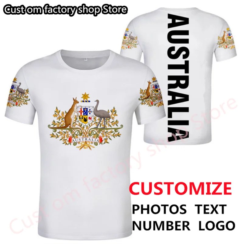 

Australia flag t shirt Free Custom Name football Australian t-shirt AU Nation Flag Republic English text photo Soccer clothing