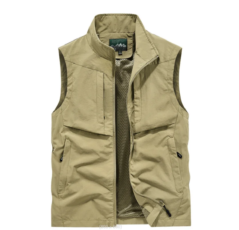 

Men Mesh Vest Multi PocketS Quick Dry Sleeveless Jacket Reporter Loose Outdoor Casual Fishing Vests hiking Waistcoat Plus size8X