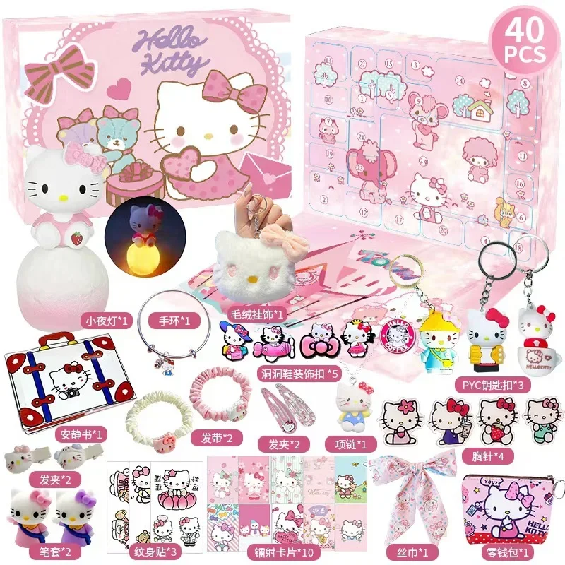 Cinnamoroll HelloKittys Рождественский адвент-календарь Kuromi Melody аниме мультфильм случайная