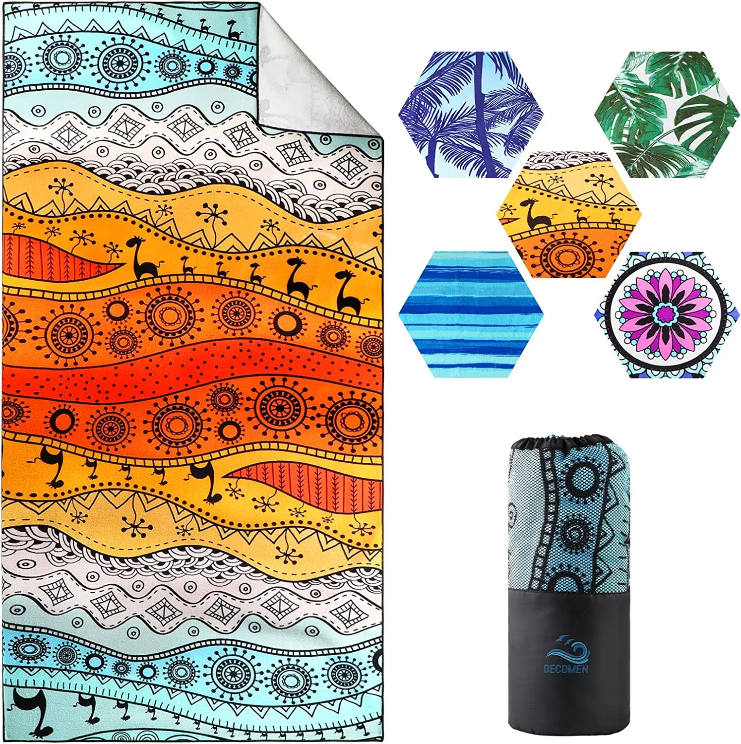 

Microfiber Beach Towels Oversized Quick Dry Sand Proof Absorbent Beach Blanket Lightweight Towel for The Swimming, Sports, Beach