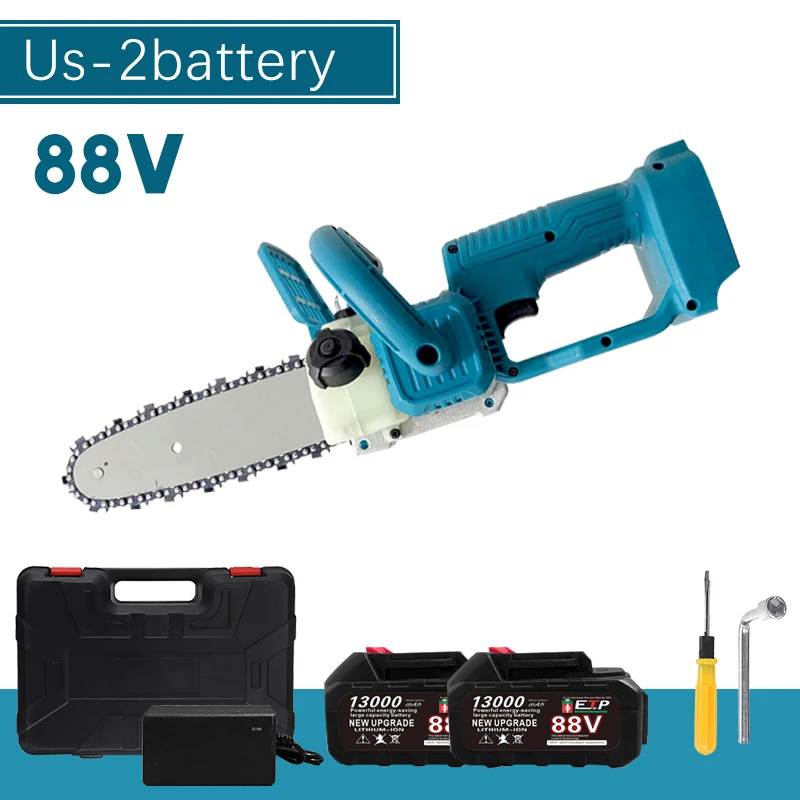 8inch Electric Chainsaw Bracket Cordless Chain Saw Wood Cutter Cutting Machine Woodwork Tools 88V 13000 mAh For Makita Battery