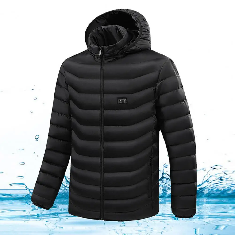 Dual Controlled Button Breathable Coldproof Cotton Padded USB Heating Jacket Men Heating Coat for Daily Wear