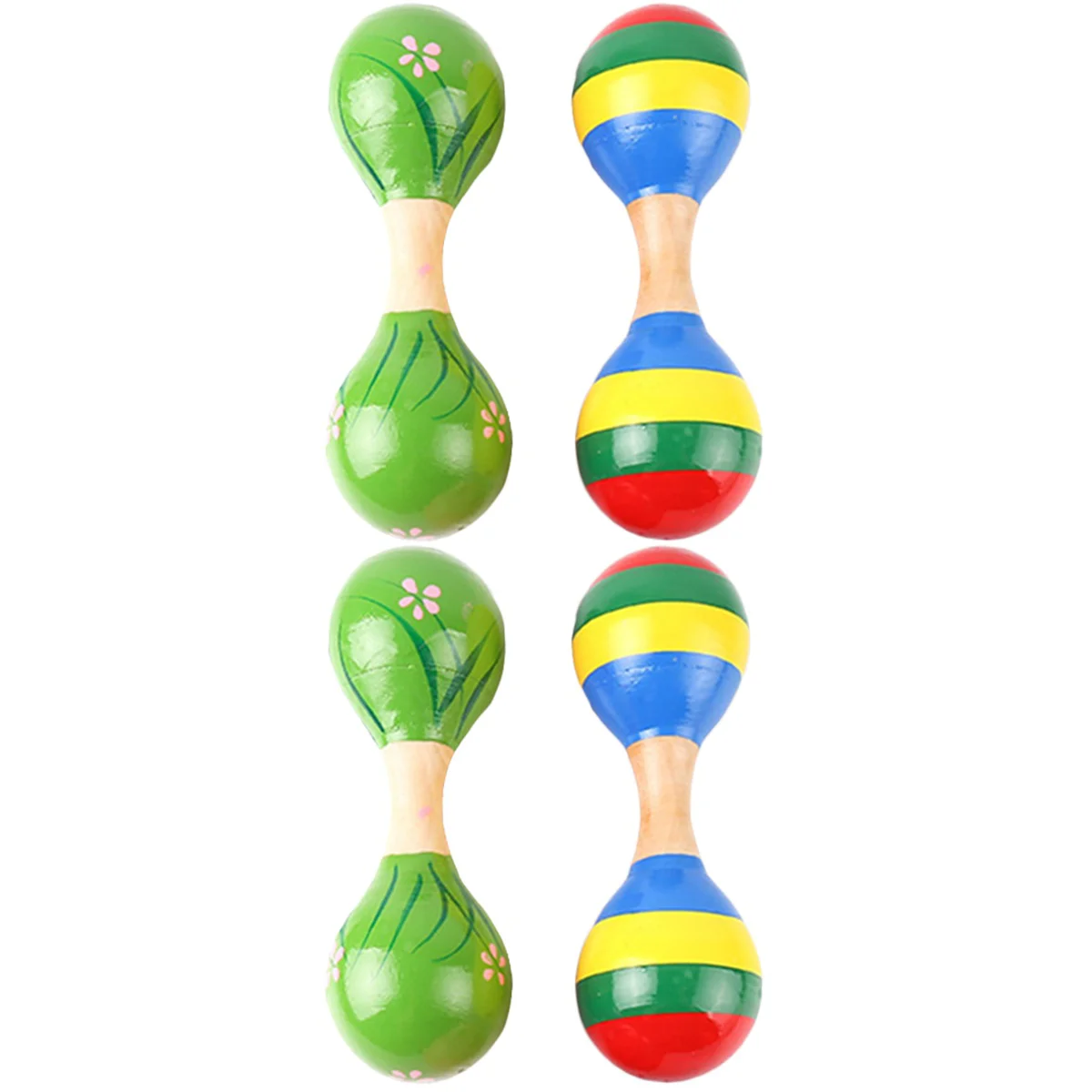 

4 pcs Wooden Maracas Shaker Toddler Musical Toy Kids Musical Instruments