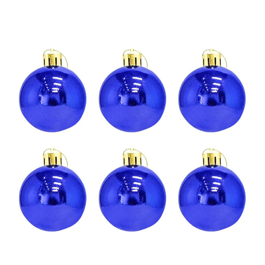 

6pcs 6cm Christmas Tree Decor Balls Glitter Plating Hanging Pendants Ball For Home 2022 New Year Ornament Navidad