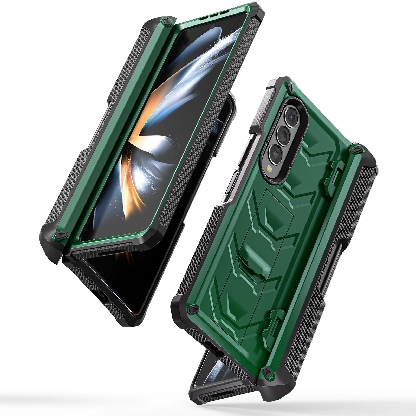 Shockproof Rugged Armor Case For Samsung Galaxy Z Fold 4 Kickstand 360 Full Protector Phone Cover Fold 3 5 with Hinge S Pen Slot