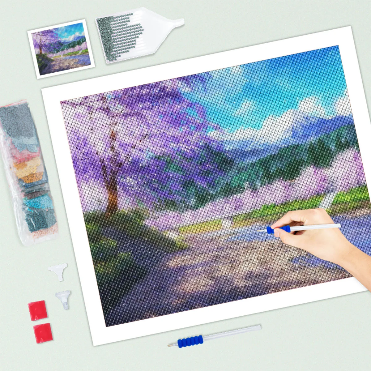 PhotoCustom алмазная живопись вышивка цветок Landacape наборы для вышивки крестиком