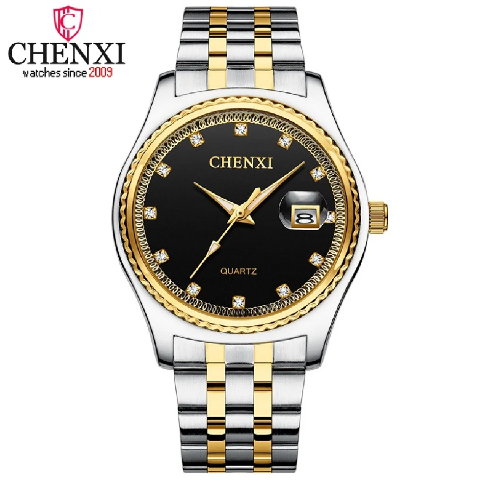 

New CHENXI Fashion Mens Watches Full Steel Quartz Wrist Watch Men Top Luxury Brand Waterproof Watch Calendar Business Male Clock