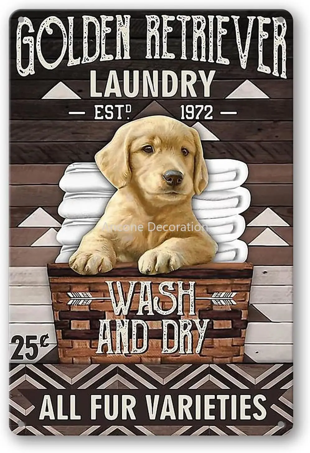 

Laundry Decor Golden Retriever Laundry, Vintage Metal Tin Sign Bar Decoration Metal Sign Poster Pub Metal Signs 8 x