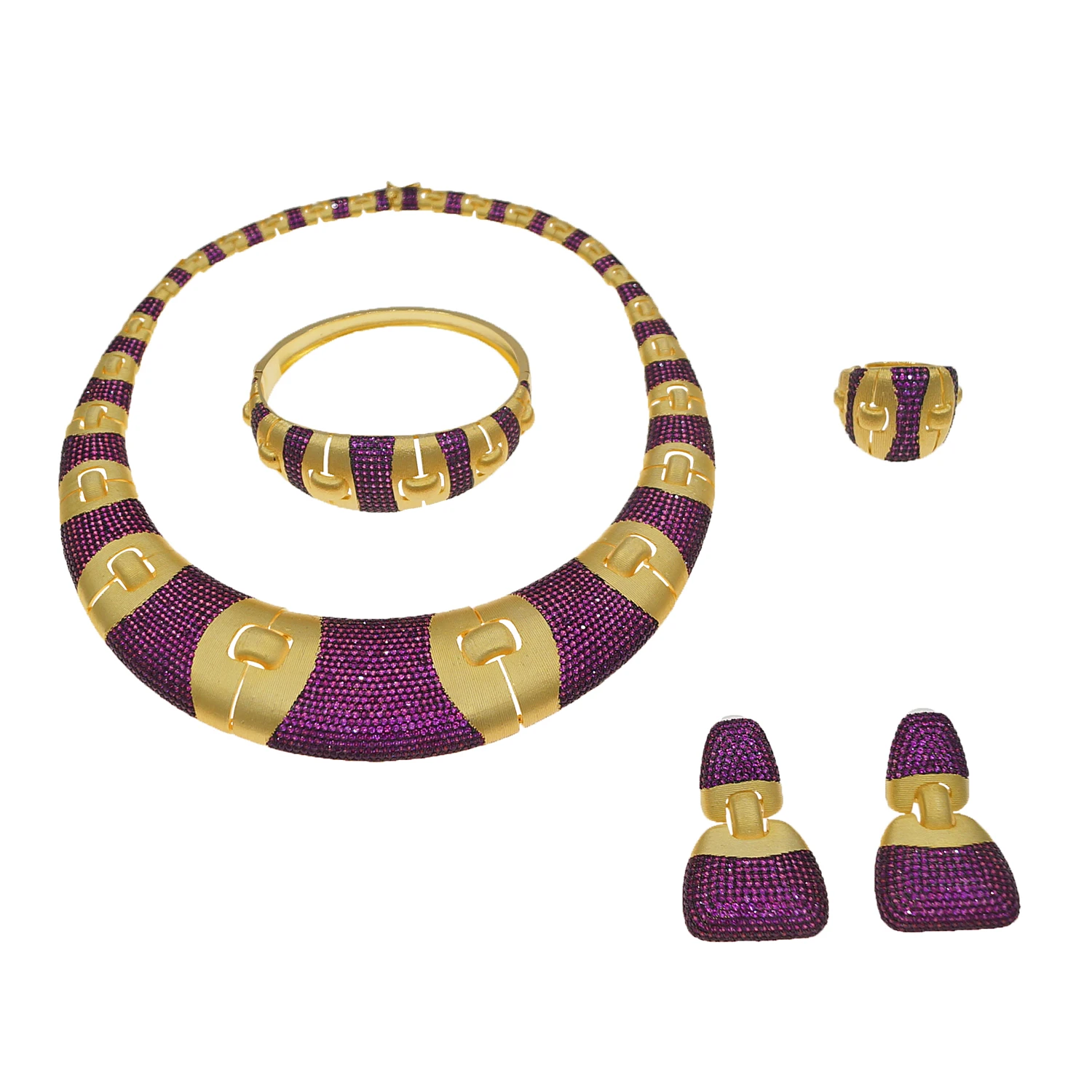 Yulaili благородный роскошный американский фиолетовый комплект ювелирных изделий с