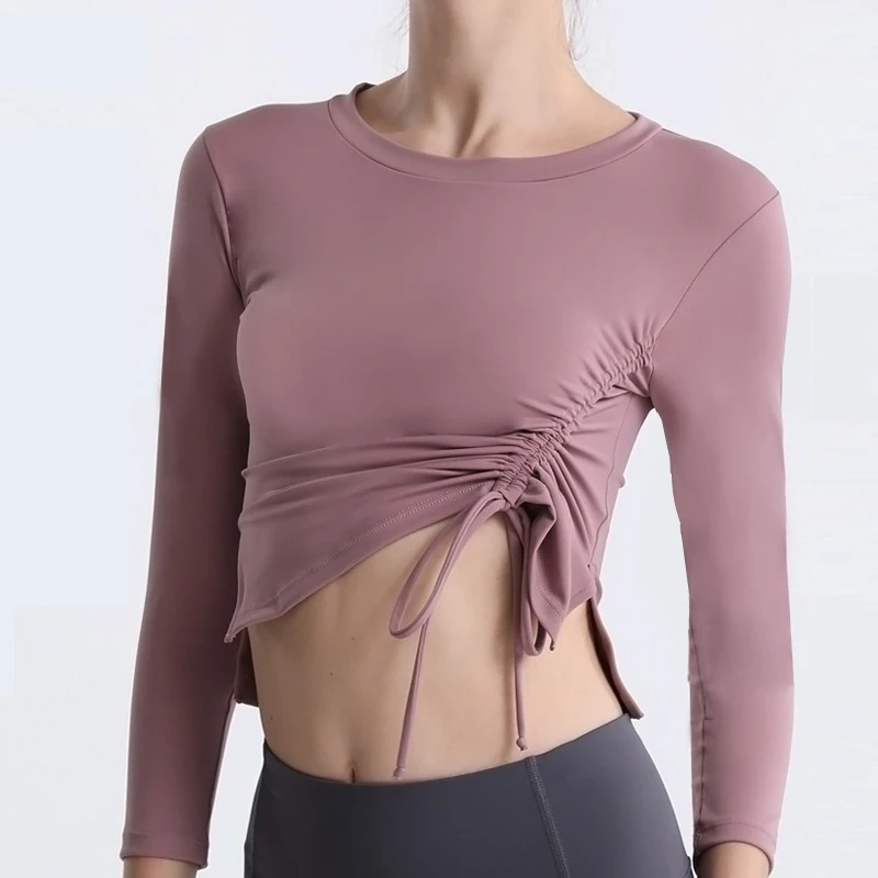 

Женская футболка с длинным рукавом для занятий йогой и фитнесом