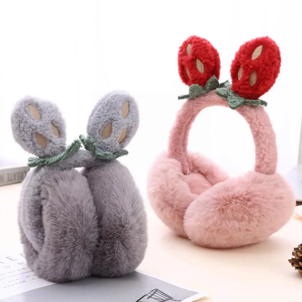 

Winter Earmuffs For Women Fluffy Earmuffs Cartoon Cat Rabbit Ears Warm Ear Muffs Cover Outdoor Windproof Foldable Ear Prote A5C9